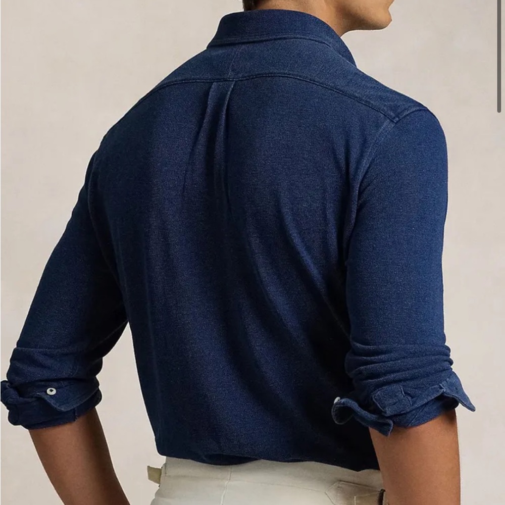 EUC Ralph Lauren men’s slim fit knit dress shirt 100% cotton button down size S. - Picture 3 of 12